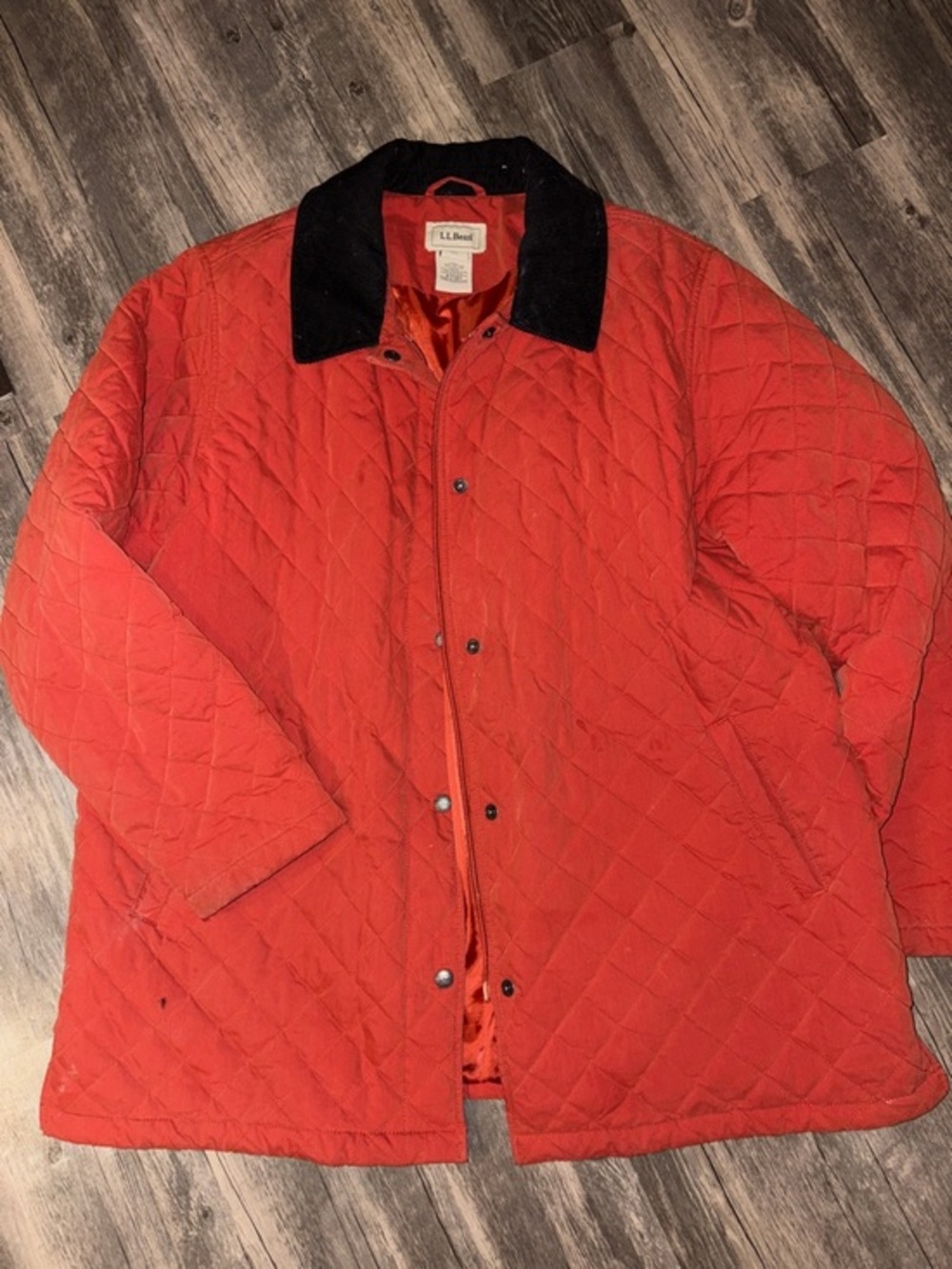 LL Bean barn jacket  Orange Quilted Thermore Women's Size XL